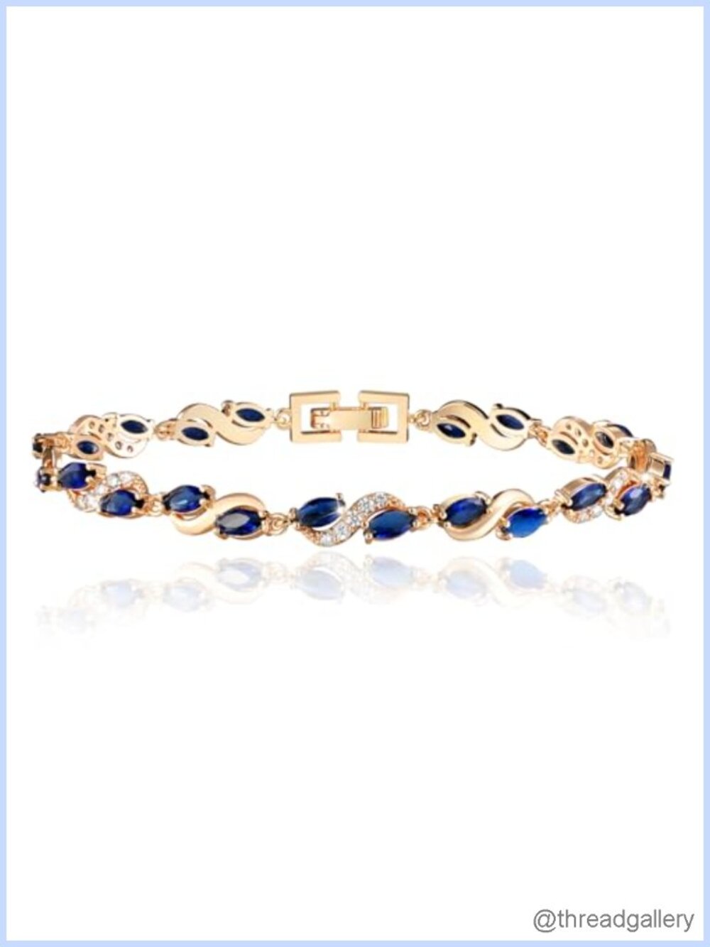 18K Gold Plated Tennis Bracelet Hypoallergenic Cubic Zirconia 7.48in